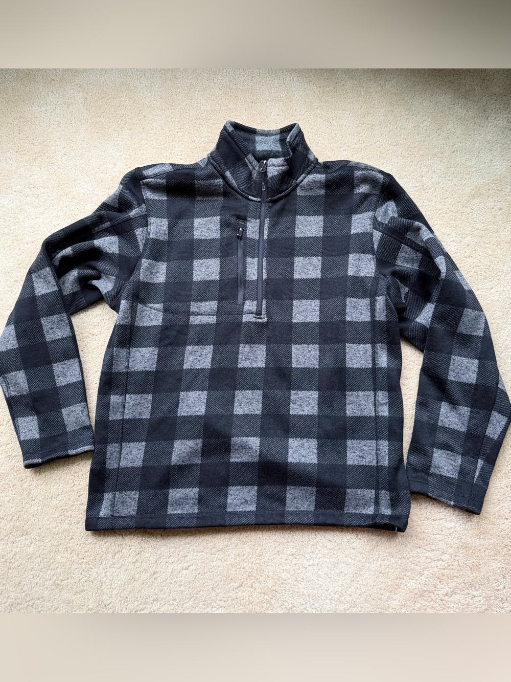 Landway Outerwear Black Buffalo Plaid 1/4 Zip Jacket - XL - EUC - X Games Aspen